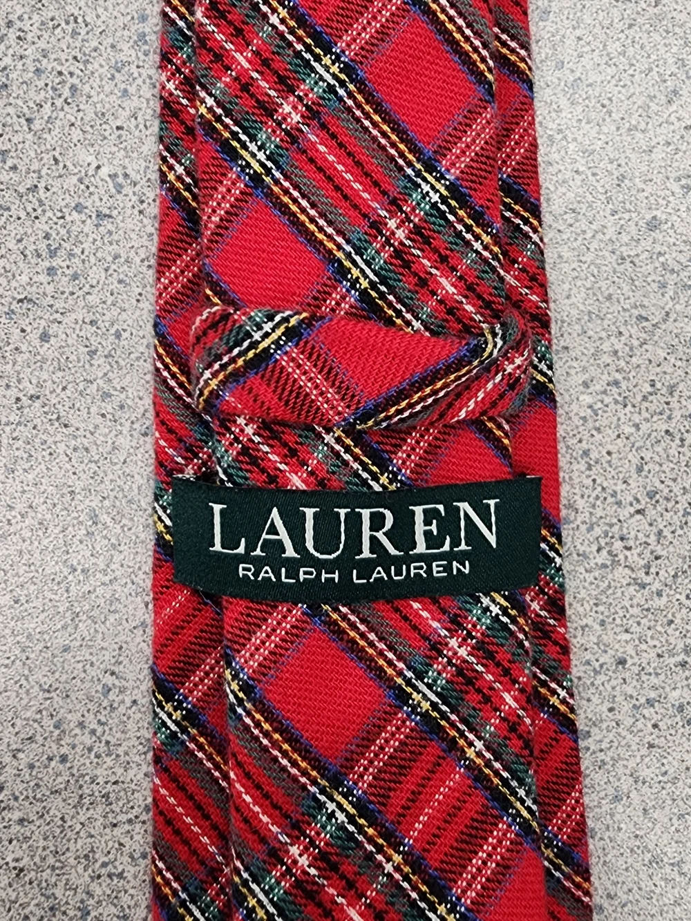 Lauren Ralph Lauren Mens Plaid Tartan Tie Red Green Holiday Festive